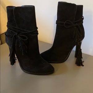 Jodie black suede tassel bootie